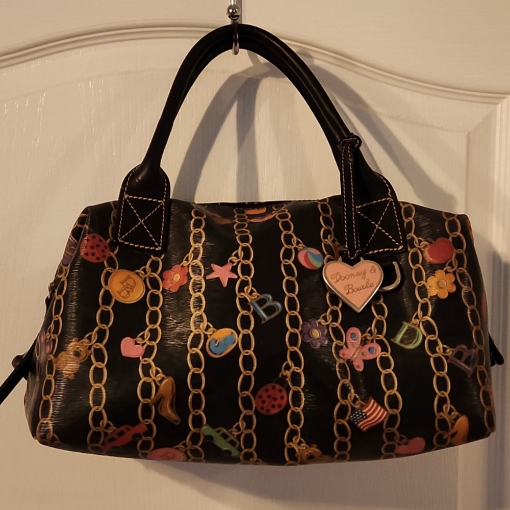 Dooney & Bourke Black Multicolor Satchel